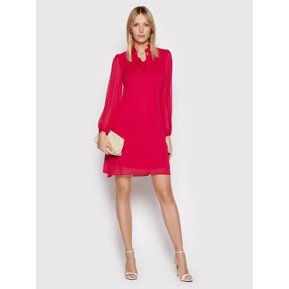 DKNY Dress Size 4 Ruffle Above Knee Sheath Cocktail Ruffled Evening Wedding NWT - Picture 1 of 14